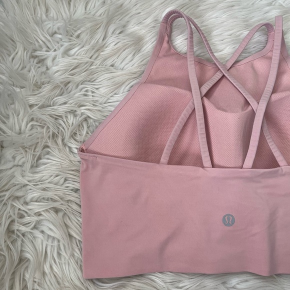 {Lululemon} Like a Cloud High-Neck Longline Bra Light Support, B/C Cup in Pink 6 - Picture 5 of 9